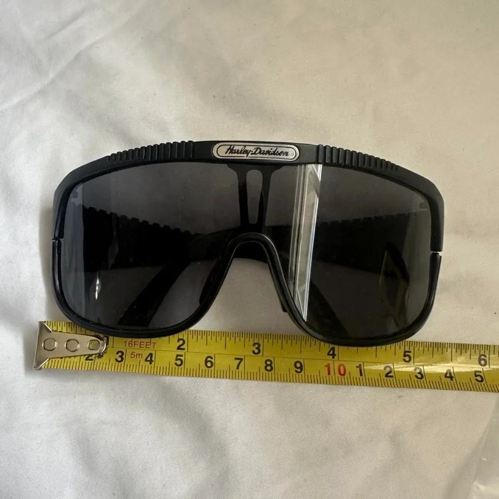 Vintage 80s 90s Harley Davidson Motorcycle Shield Riding Oversized Sunglasses