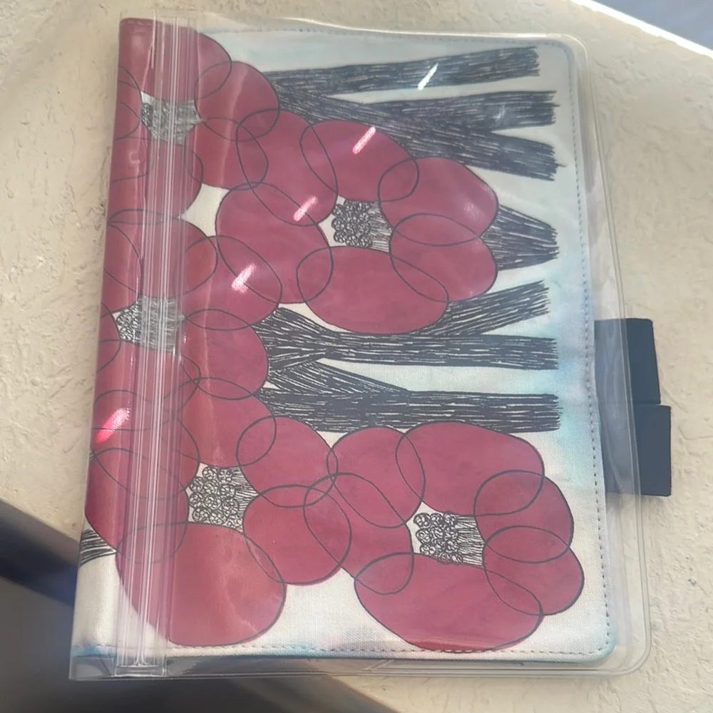 Floral Poppy Notebook Cover — Pink