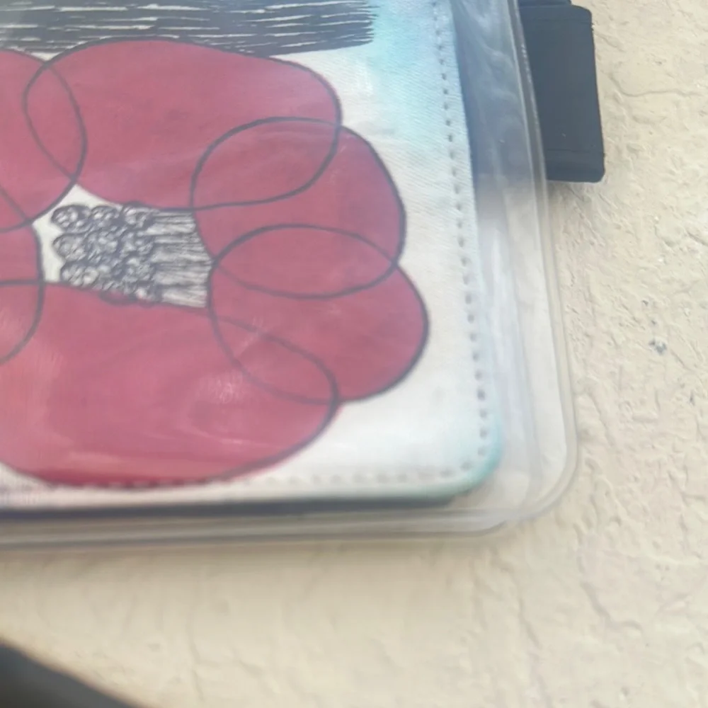 Floral Poppy Notebook Cover — Pink