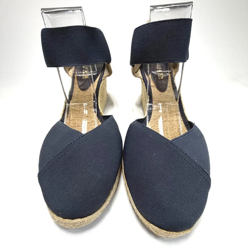 Lauren Ralph Lauren‎ Espadrille Wedges Navy Elastic Womens 10