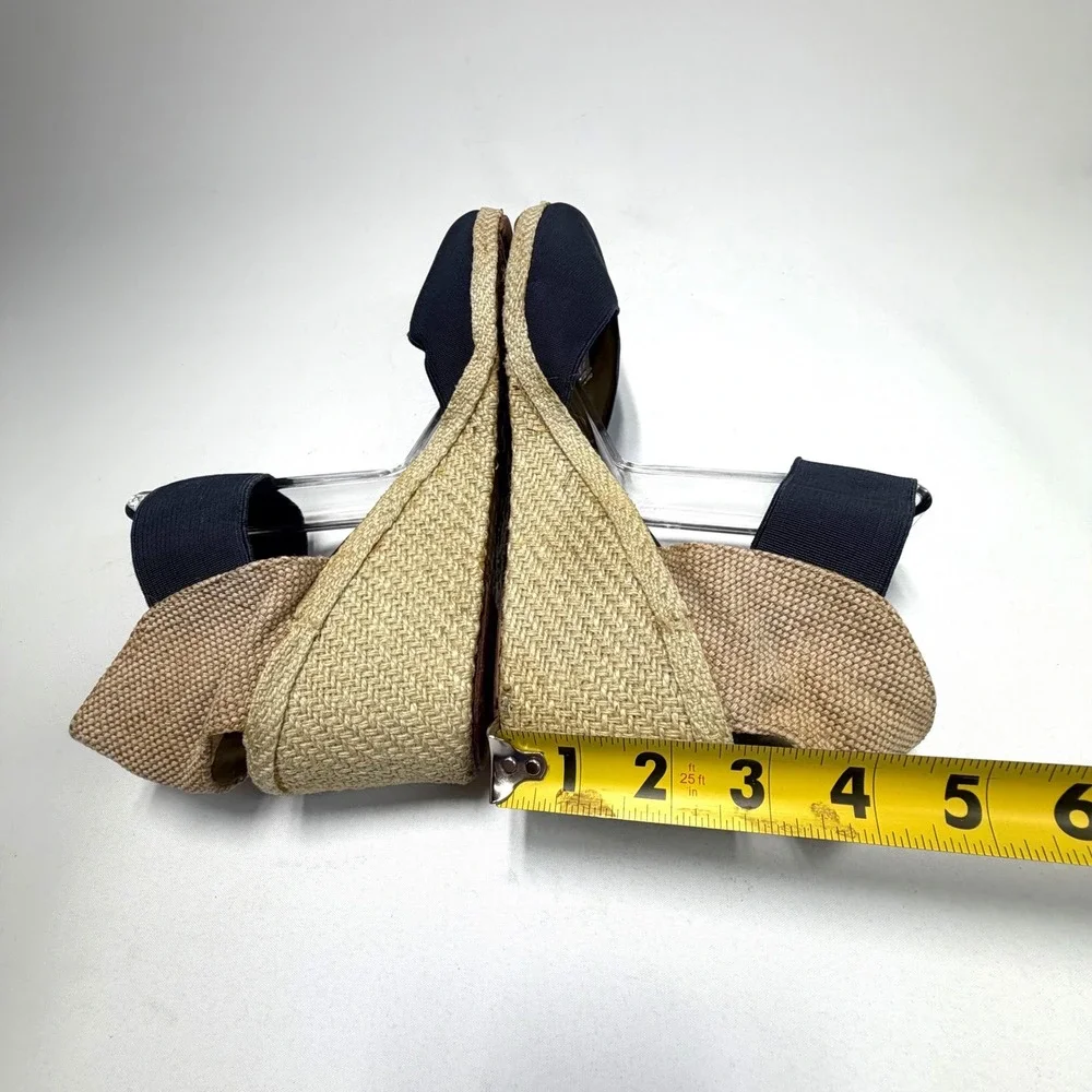 Lauren Ralph Lauren‎ Espadrille Wedges Navy Elastic Womens 10