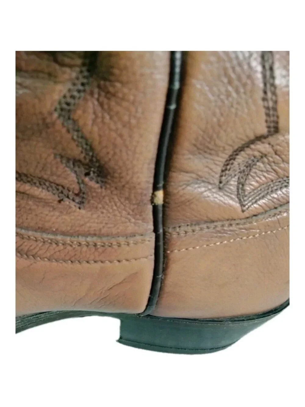 Men's 7.5 EE Justin Boots Brown Embroidered Leather Western Cowboy Boots  1450