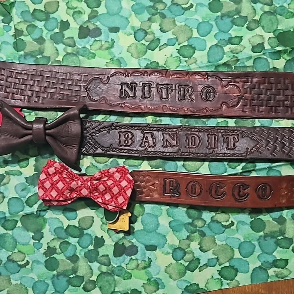 Tooled Leather Handmade Customized Dog Collars🐶Made just for you 🎀 New🎀