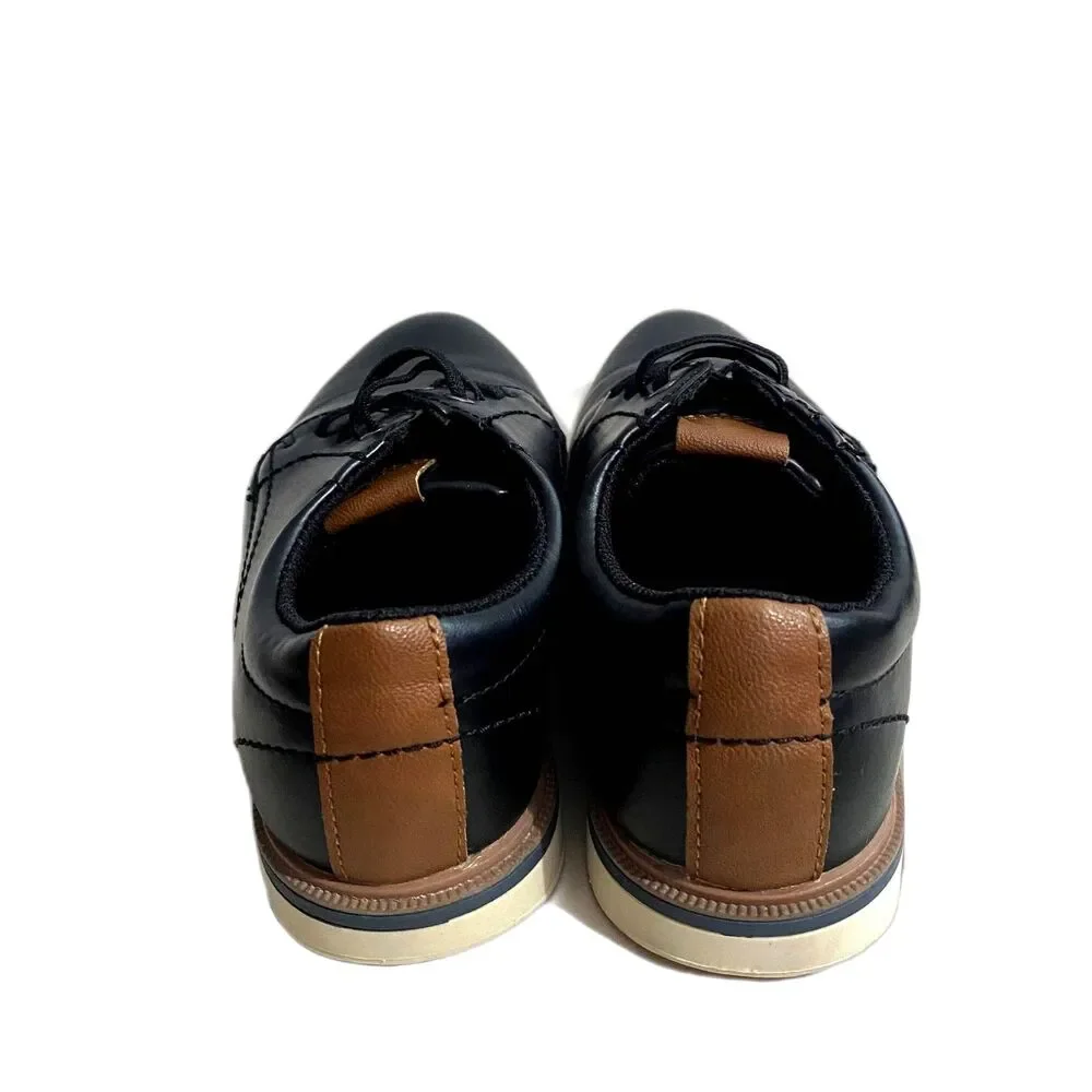 Max + Jake Lil Oscar Boys Black Lace Up Dress Shoes Faux Leather Oxfords Size 3M
