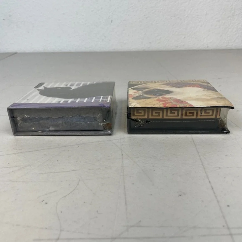 Vintage Cat Notepad Memo Cube Box 4x4 Lot Of 2 Sophisticats By Dakin 1993 New‎