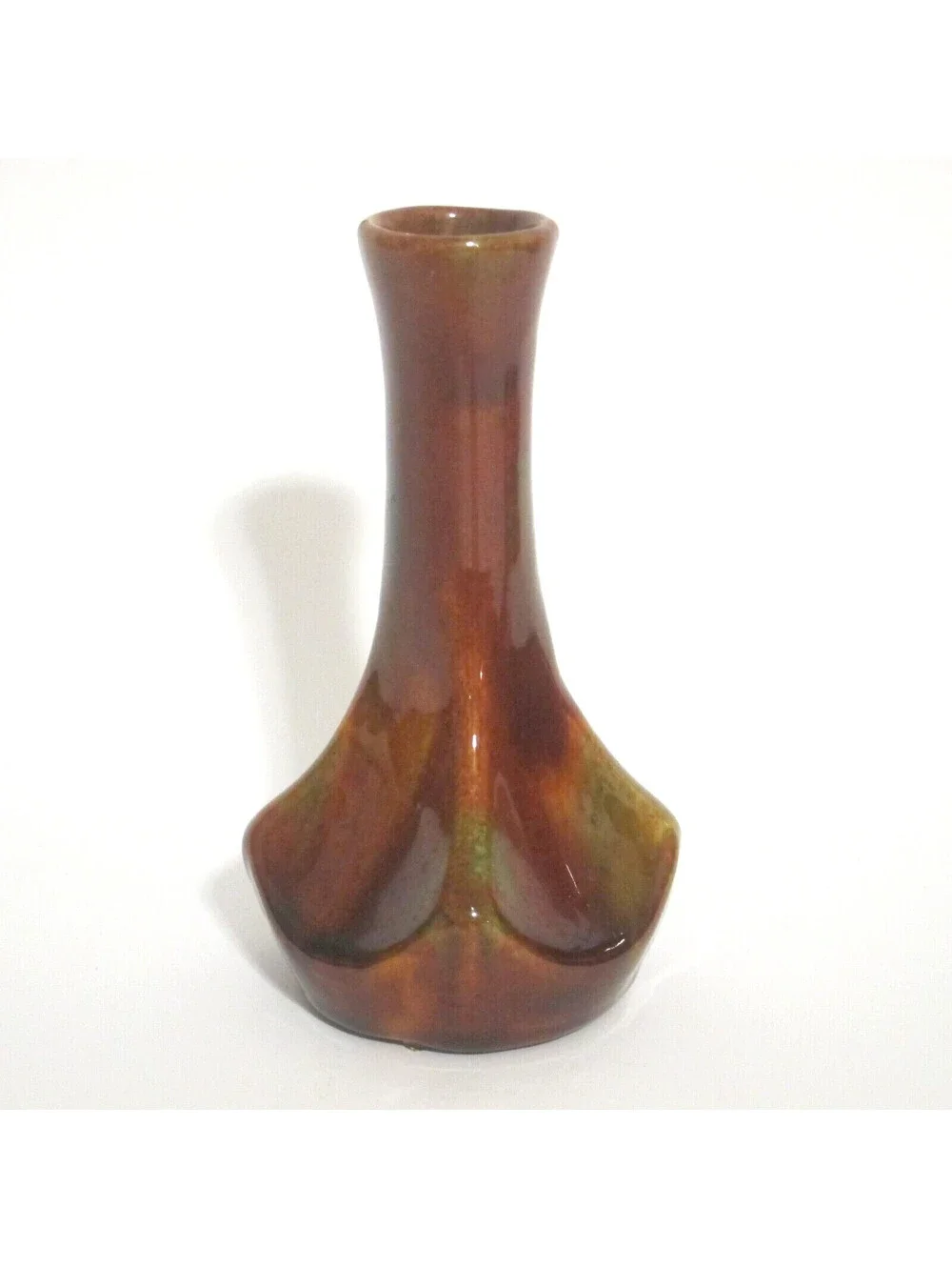 Antique Rockingham Glaze Art Pottery Bud Vase 5.5