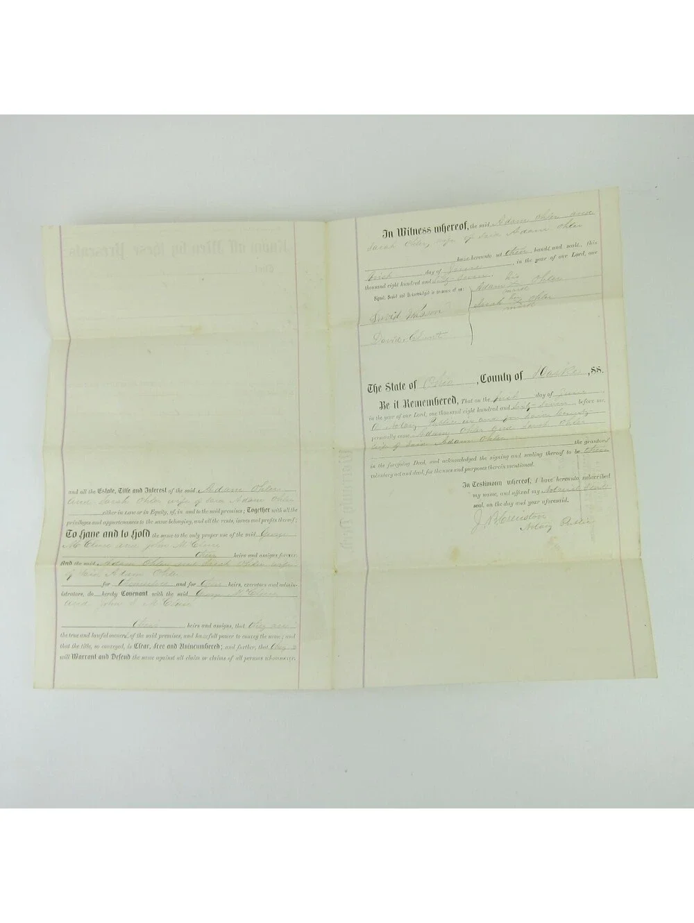 US Revenue Stamp 50 cent Scott R60 on Darke County Ohio Deed Ohler McClure 1867