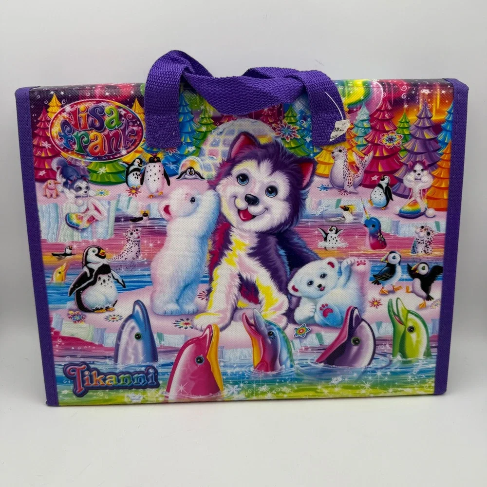 Lisa Frank Activity Set Kids Purple Tikanni Husky Rainbow Art Kit Case NEW
