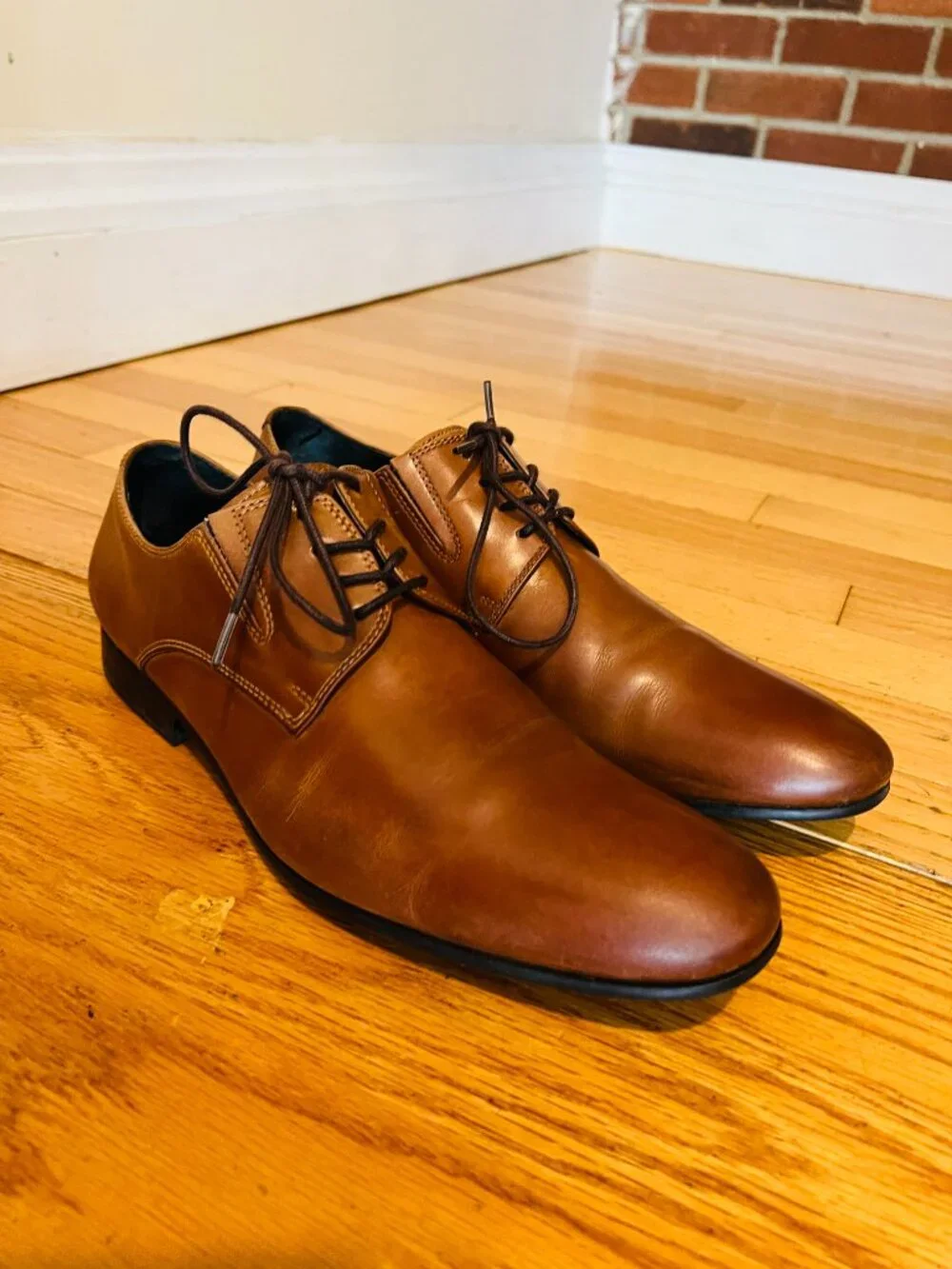 Kenneth Cole New York Men's Cognac Brown Derby Dress Shoes Size 8 M