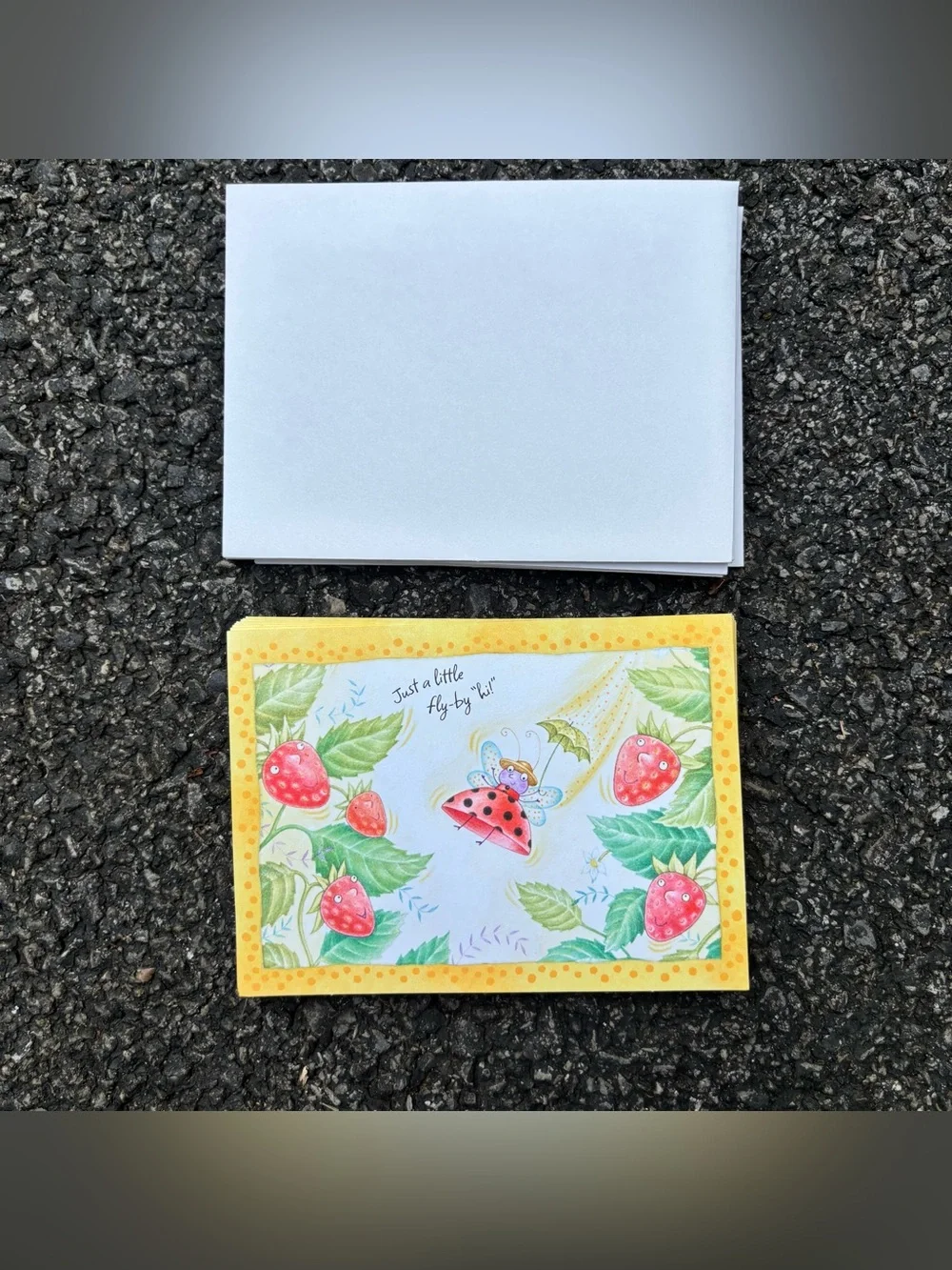Vintage 70’s/80’s Hallmark Ladybug & Strawberry Notecards Set of 16 Like New