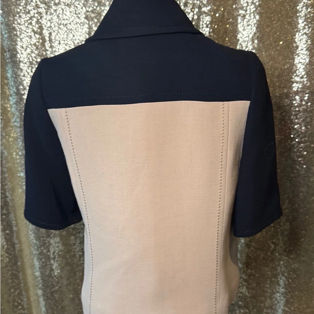 Kate Spade Black Tan Colorblock Jacket Size 6 Chic Designer Structured Button Up