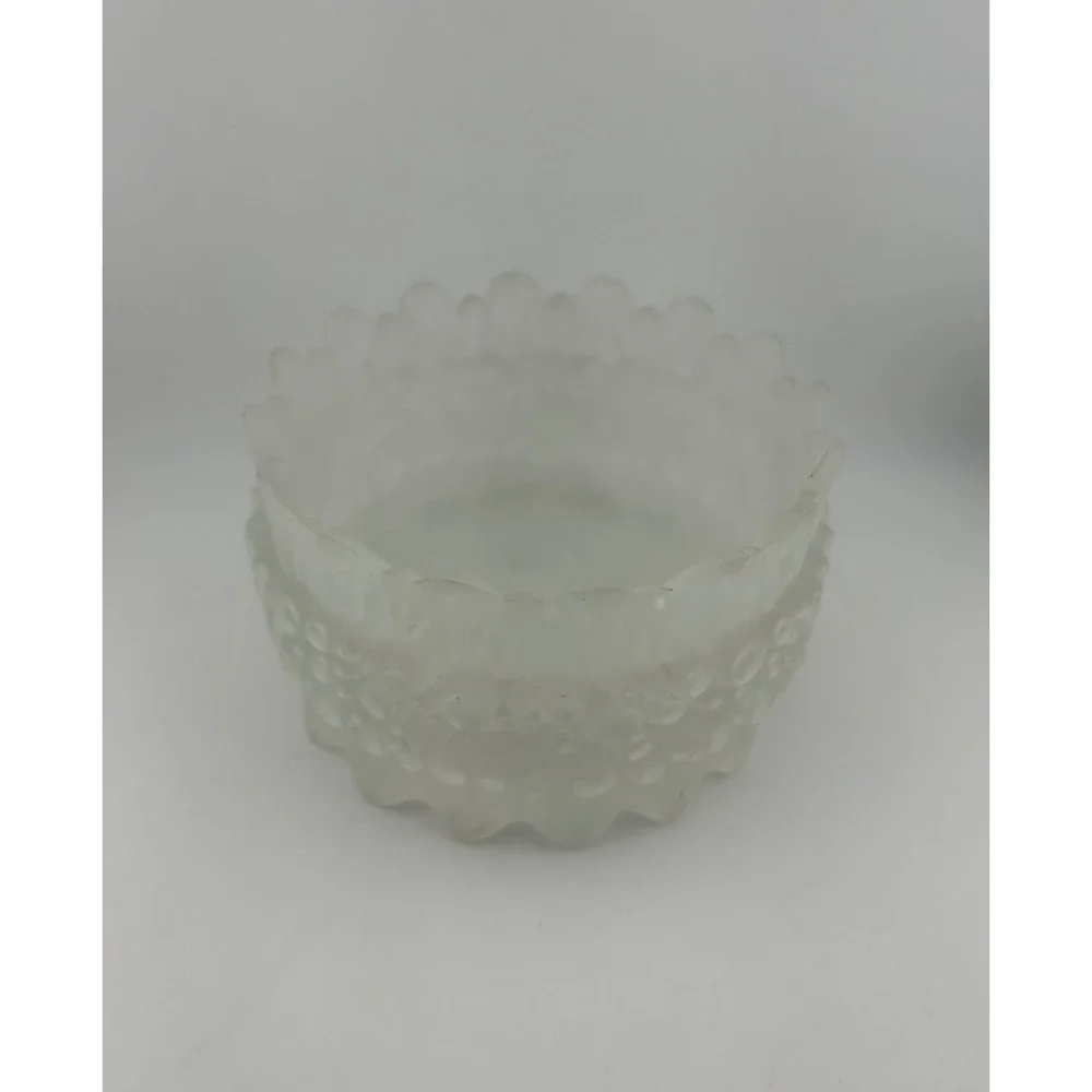 Textured Frosted Glass Bowl, Bubble Design, Candle Holder, Trinket Dish‎