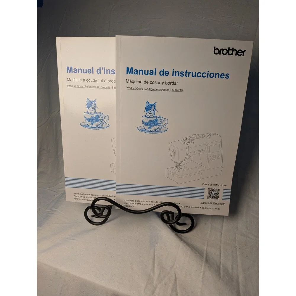 Brother Sewing Embroidery Machine Manuals Spanish French 888-P10 Instruction Set