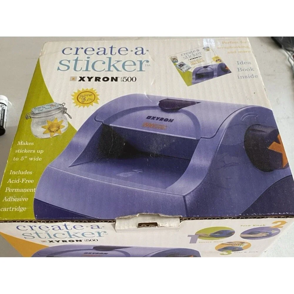 Xyron Create-A-Sticker Model 500 Sticker Maker Machine 5” Open Box Craft Tool