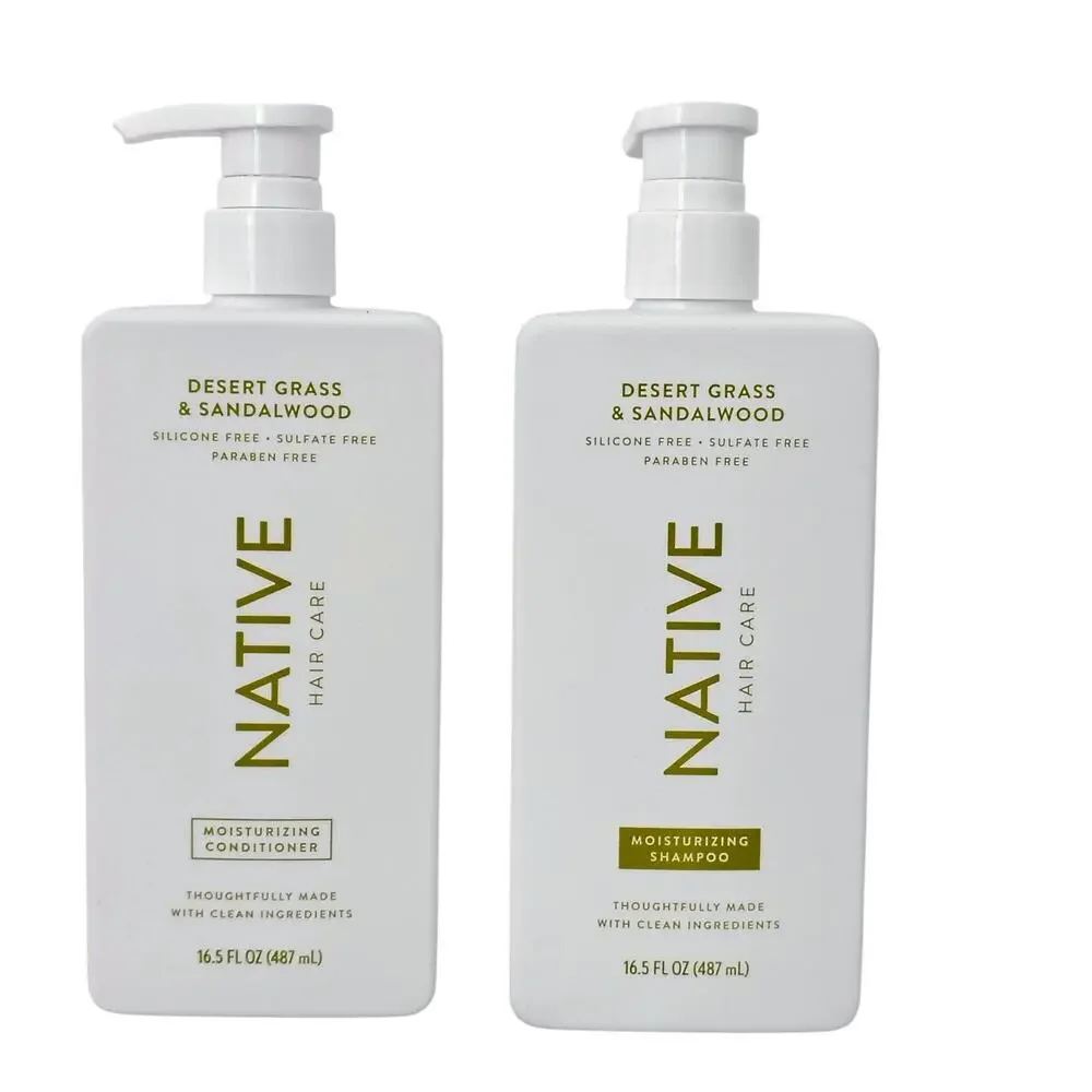 Native Desert Grass Sandalwood Shampoo & Conditioner Moisturizing 16.5 oz. Set