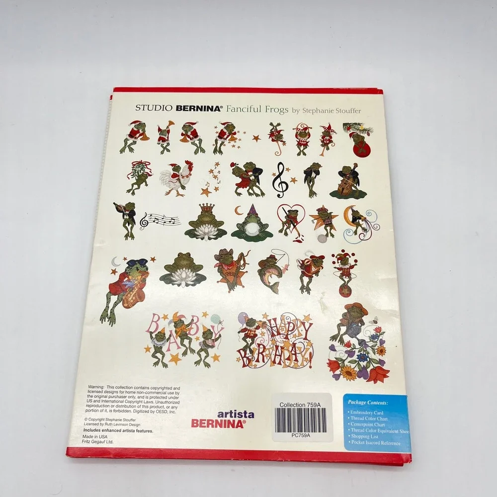 Studio Bernina Fanciful Frogs Embroidery Designs Collection 759‎ Stouffer