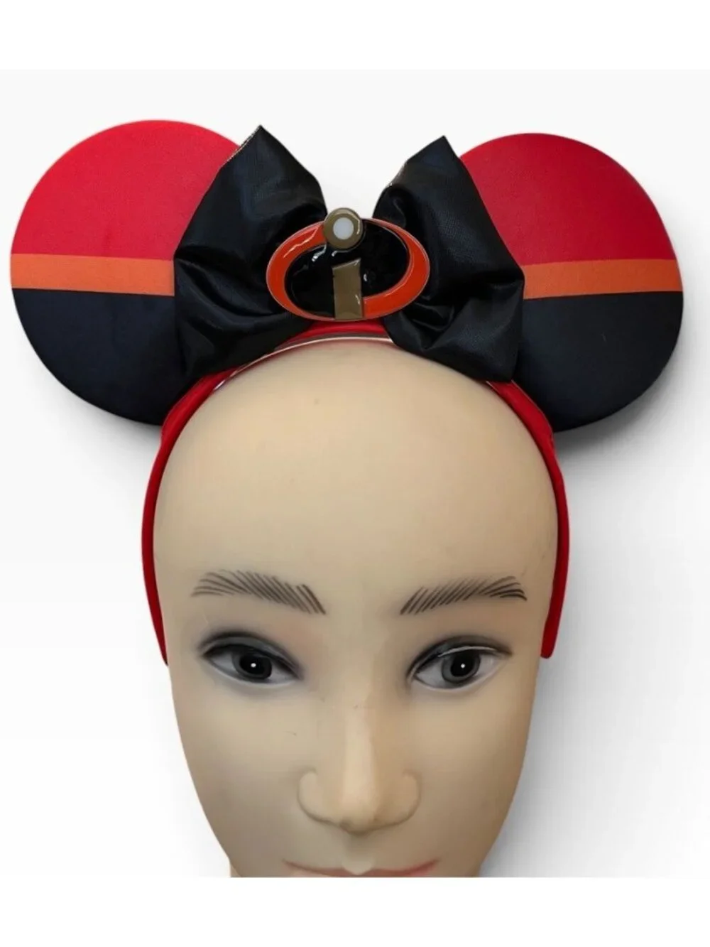 Disney Pixar The Incredibles Ears Headband Red Black Logo Bow One Size