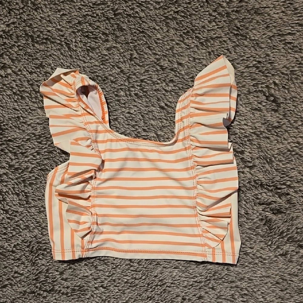 RuffleButts Striped Top Swim Top 6