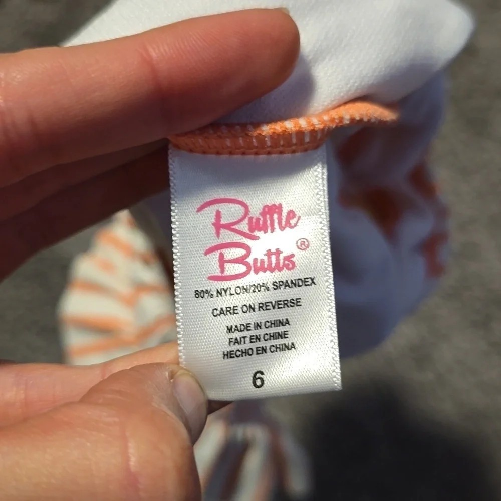 RuffleButts Striped Top Swim Top 6