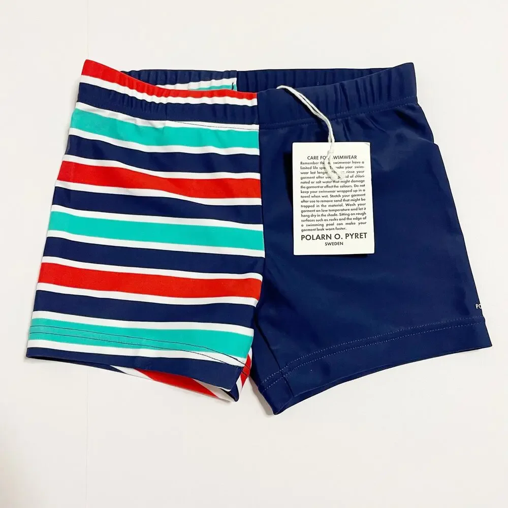 New! Polarn O. Pyret Blue Striped Swim Shorts