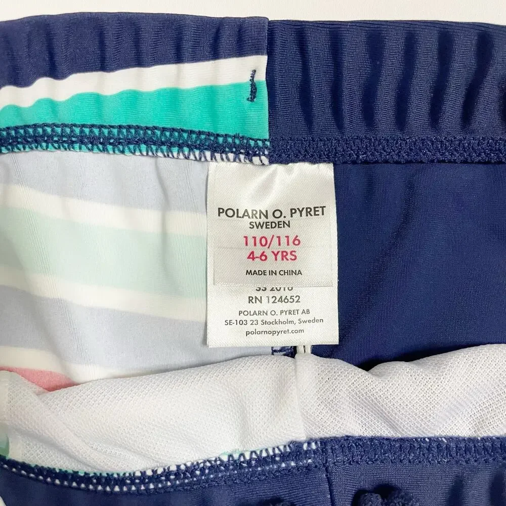 New! Polarn O. Pyret Blue Striped Swim Shorts