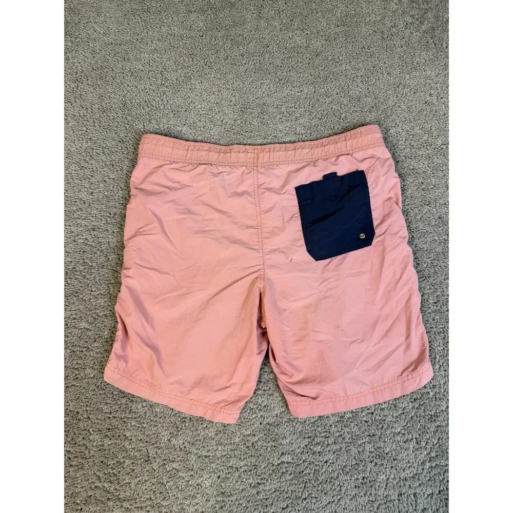 Nautica Shorts Mens S Pink Swim Shorts Lined Drawstring Pockets Elastic Waist