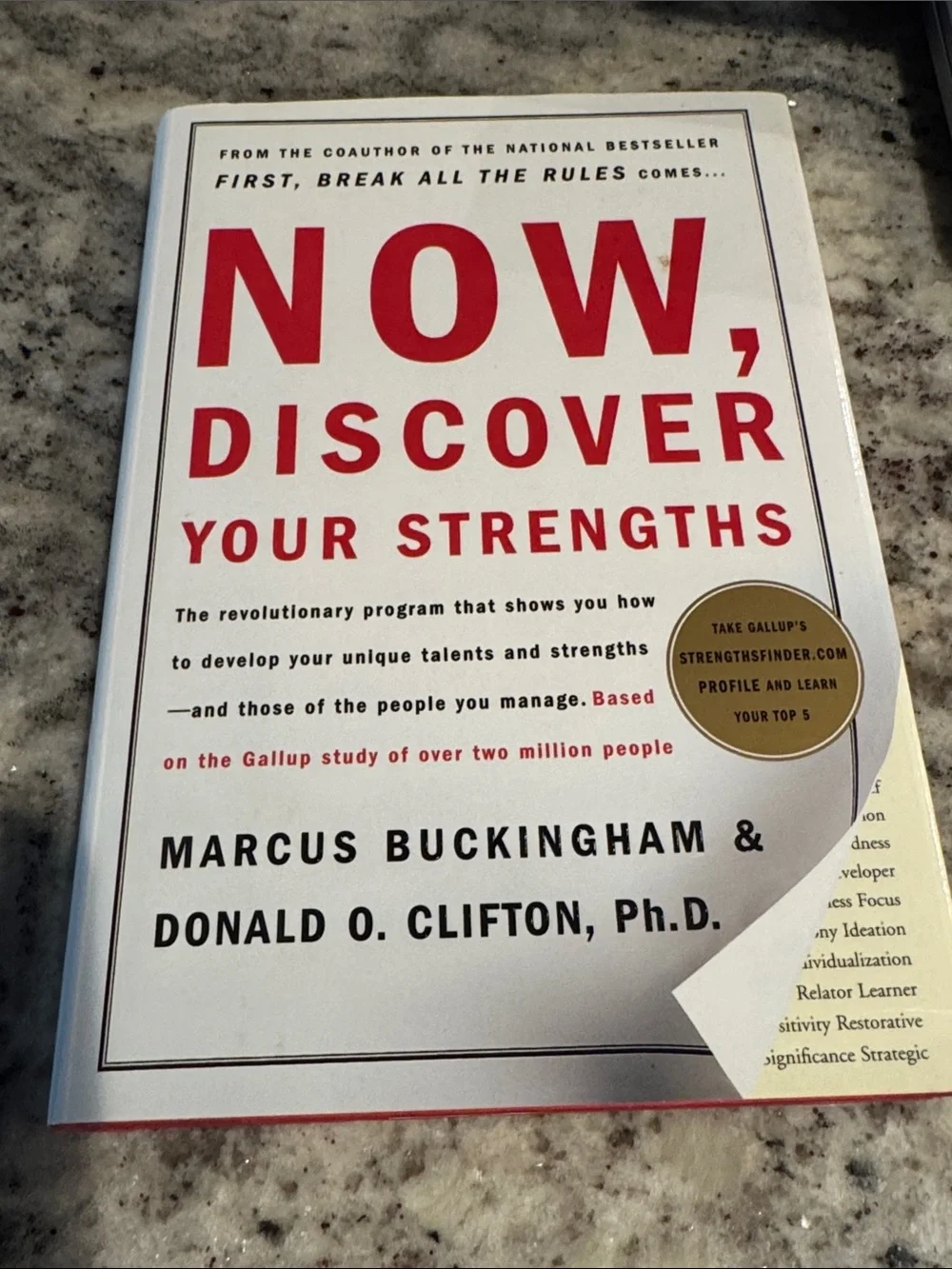 Now, Discover Your Strengths - White & Red Hardcover Book