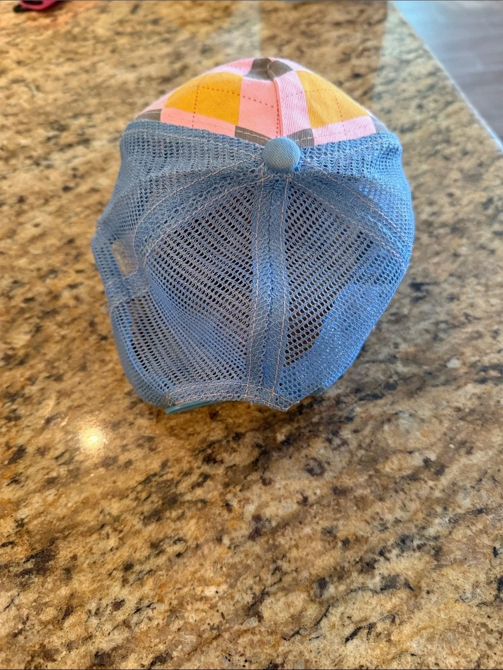 Von Dutch Vintage Blue, Pink & Yellow Argyle Trucker Hat