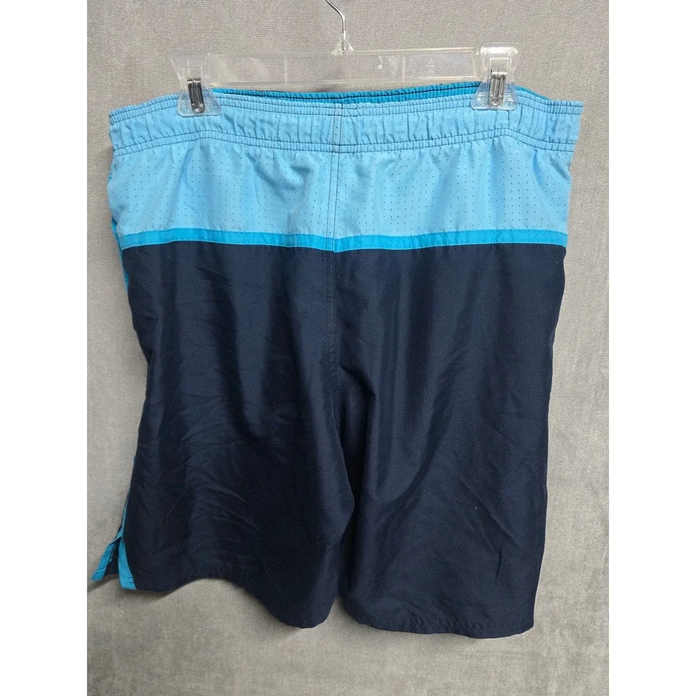 Nike Mens Navy Blue Colorblock Mesh Lined Swim Trunks NESS8401 Medium