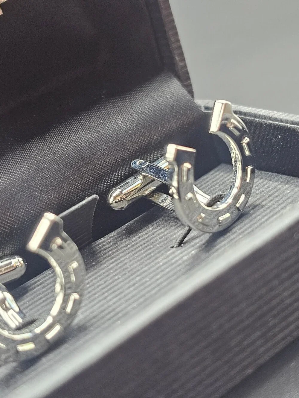 Link Up Silver Horseshoe Cufflinks in Original Box