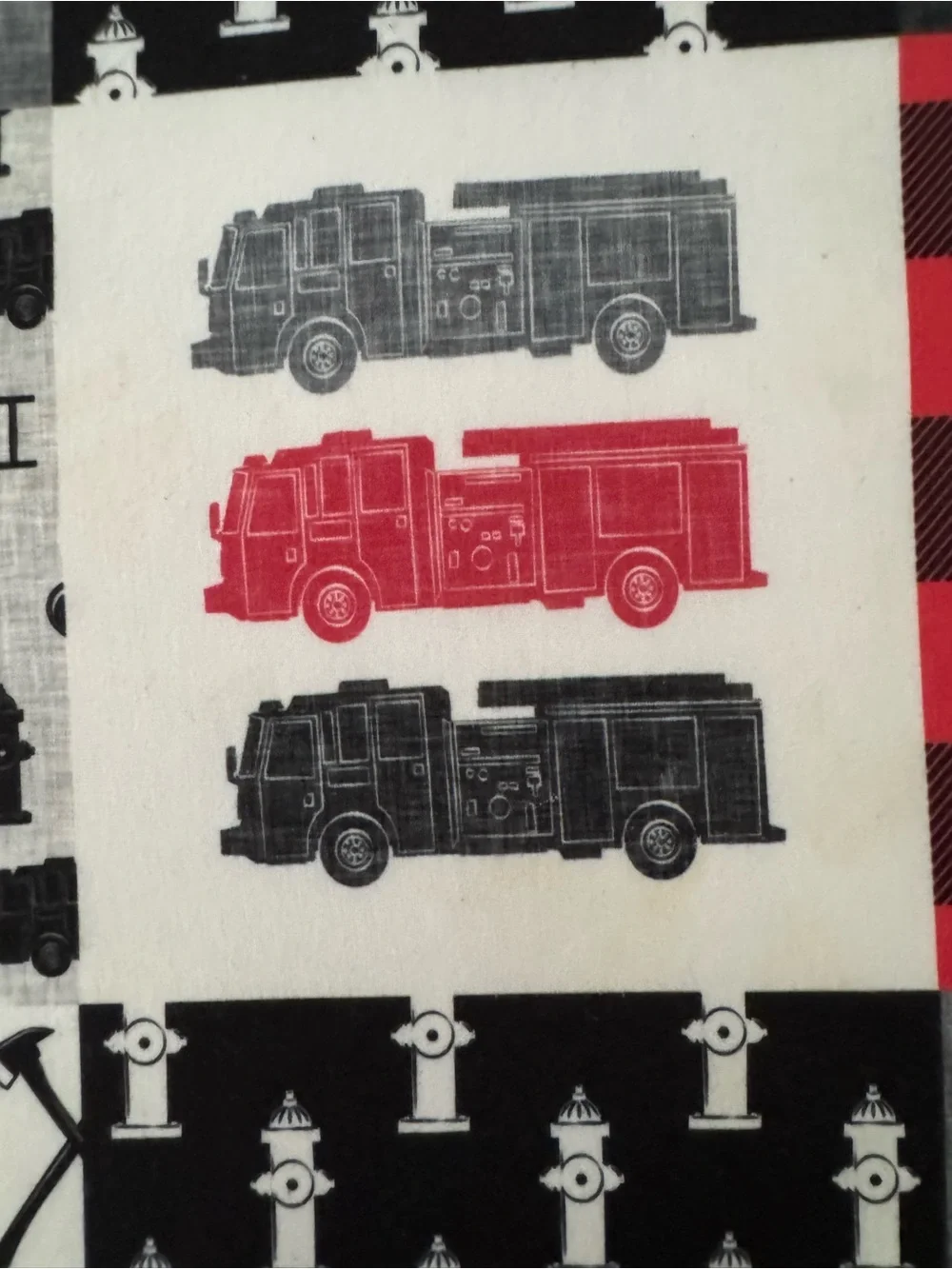 Gorgeous Firefighter Theme Faux-Patchwork Multi-Use Square Cloth 🚒
