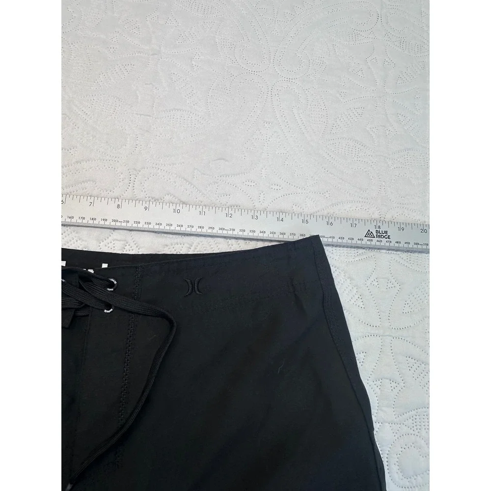 Hurley Mens Black Board Shorts Swim Trunks Cargo Pocket Size 33 Inseam 10.5in