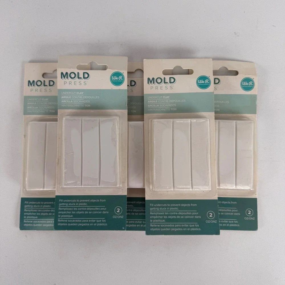 Lot of 5 We R Memory Keepers Mold Press Undercut Clay 2oz White 661308