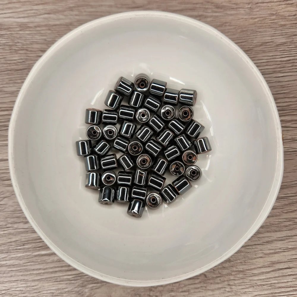 Hemalyke 50 Count 6mm Barrel Drum Beads #48