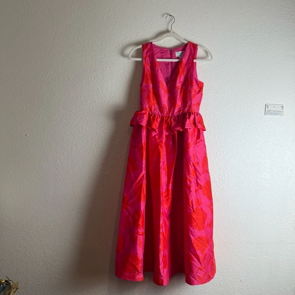Kate Spade NY x Target Classic Rose Peplum Midi Dress NWT