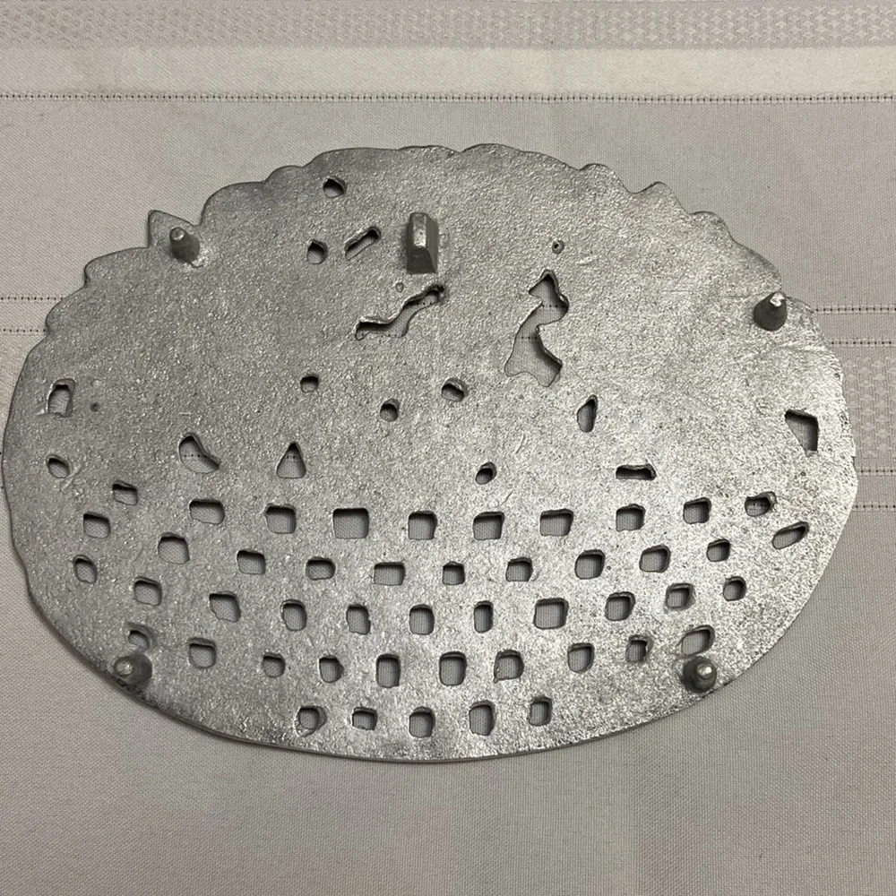 Vintage Trivet- Pewter Kitchen Footed Trivet -Excellent Used Condition!