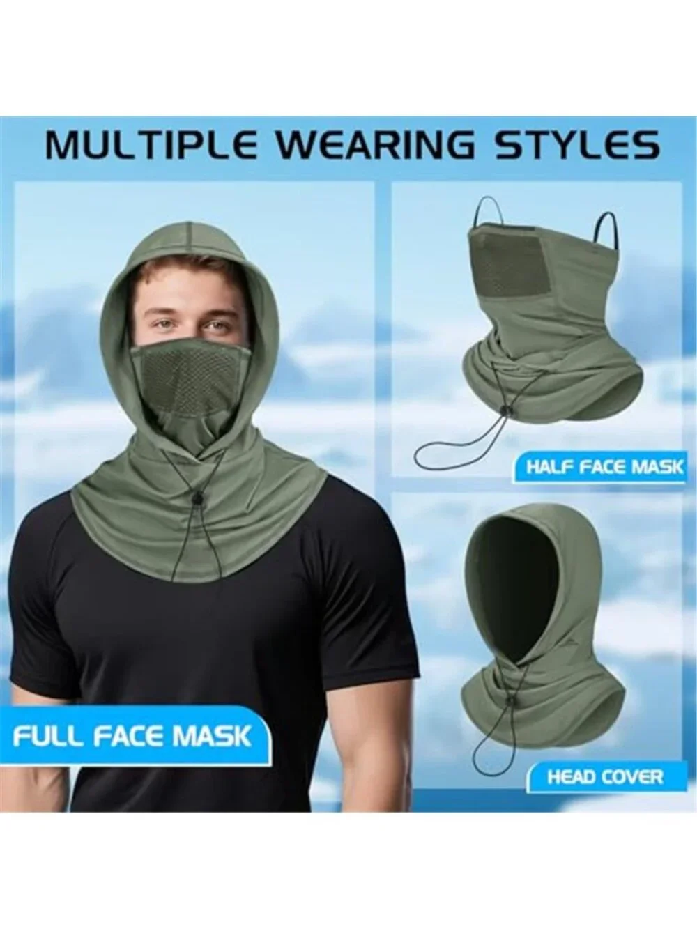 Men's Cooling Breathable Balaclava Face Mask Sun UV Protection Hood Shiesty Mask