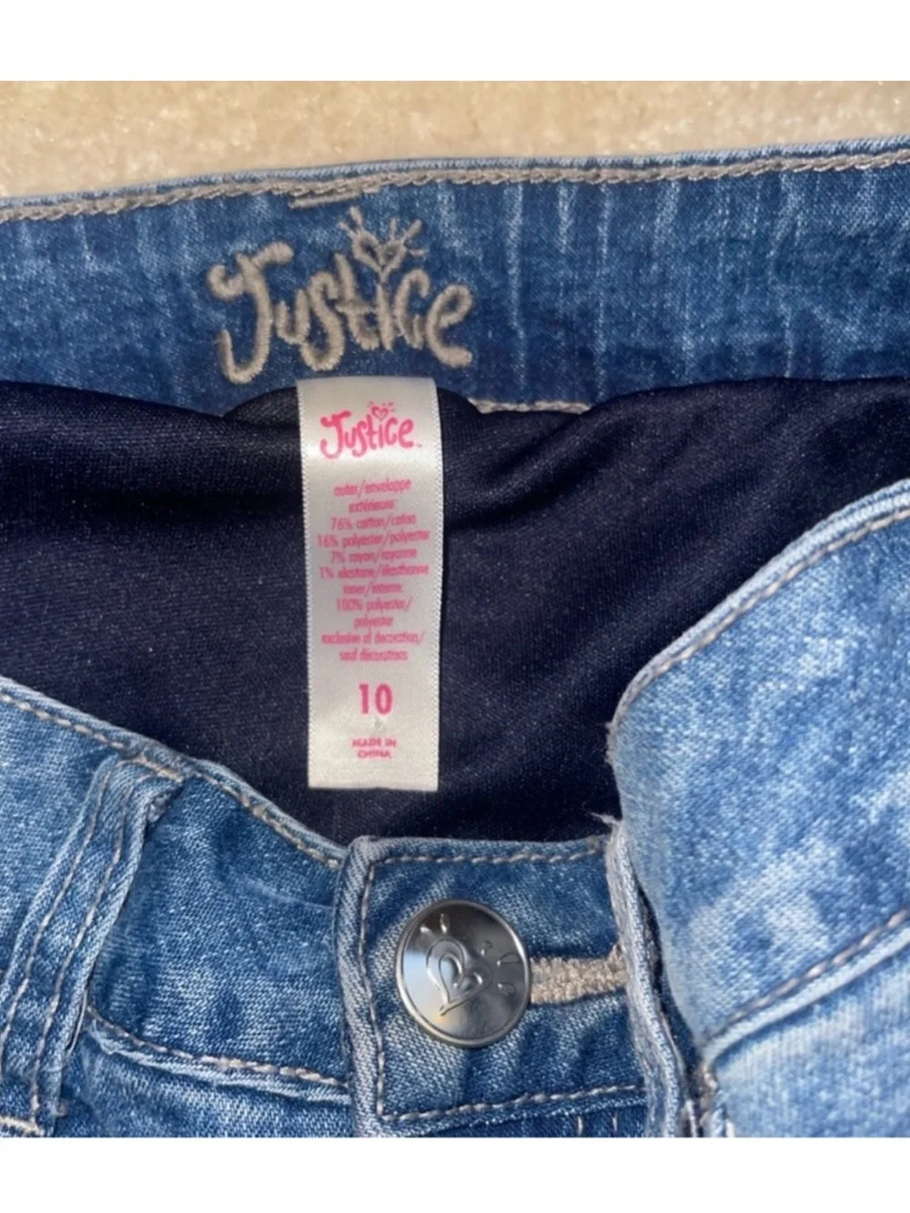 Justice girls size