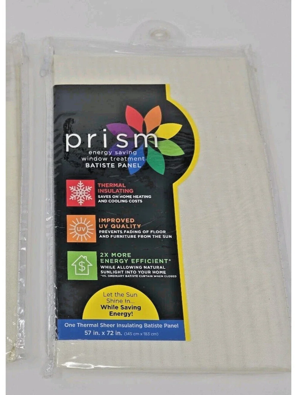 Prism Two Thermal Sheer Insulating Rod Pocket Curtain Panels Ivory 54