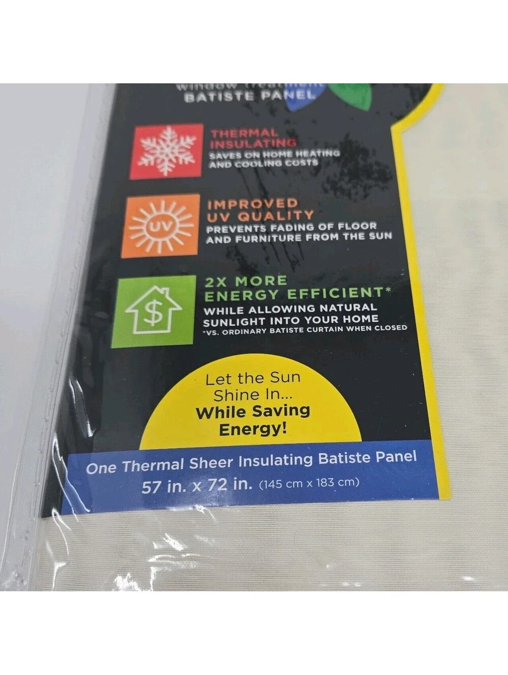 Prism Two Thermal Sheer Insulating Rod Pocket Curtain Panels Ivory 54
