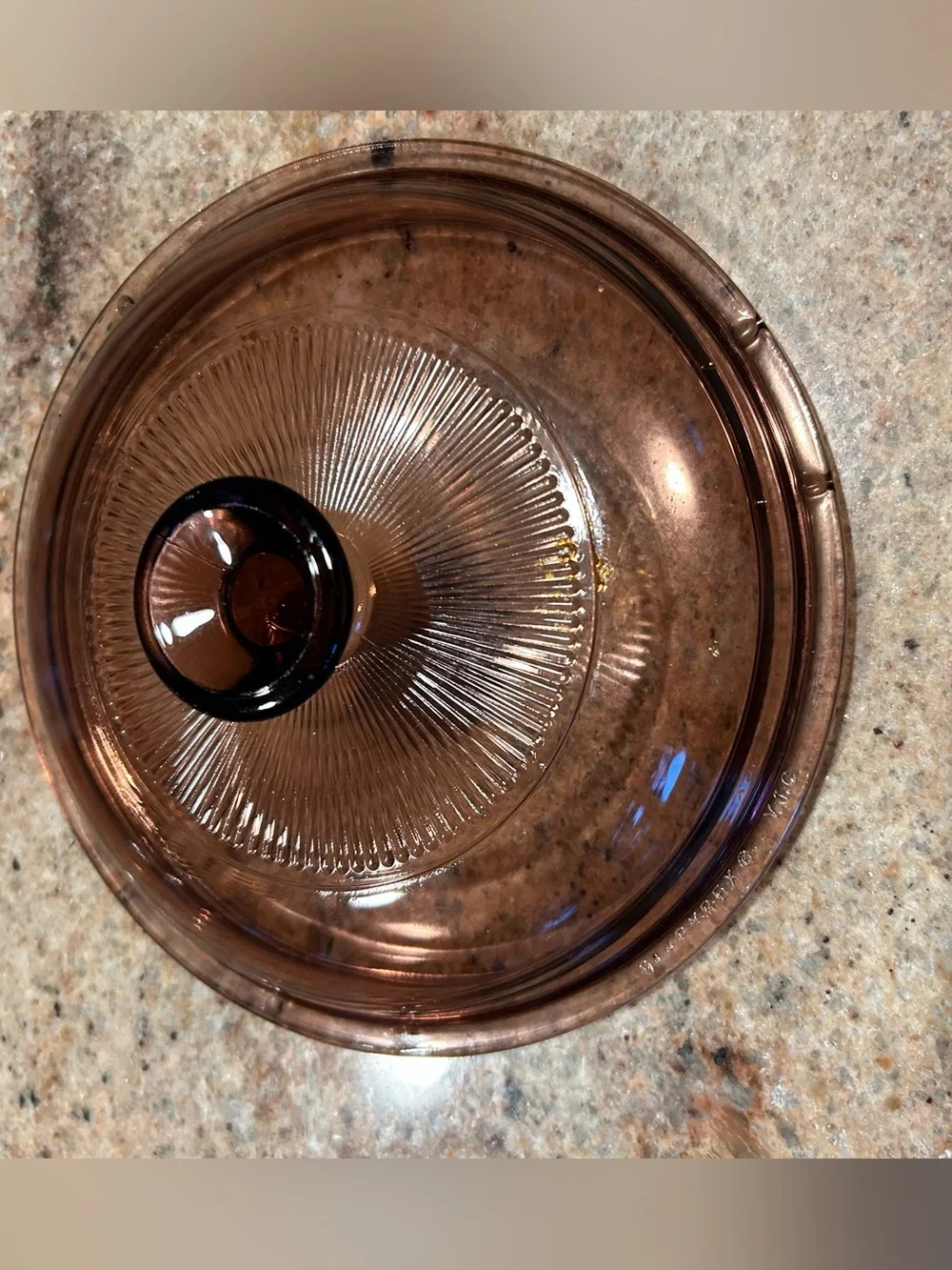 Pyrex #V-1-C 5.75” Cranberry Amethyst Glass lid fits Visions V30B 1Qt 24oz dish