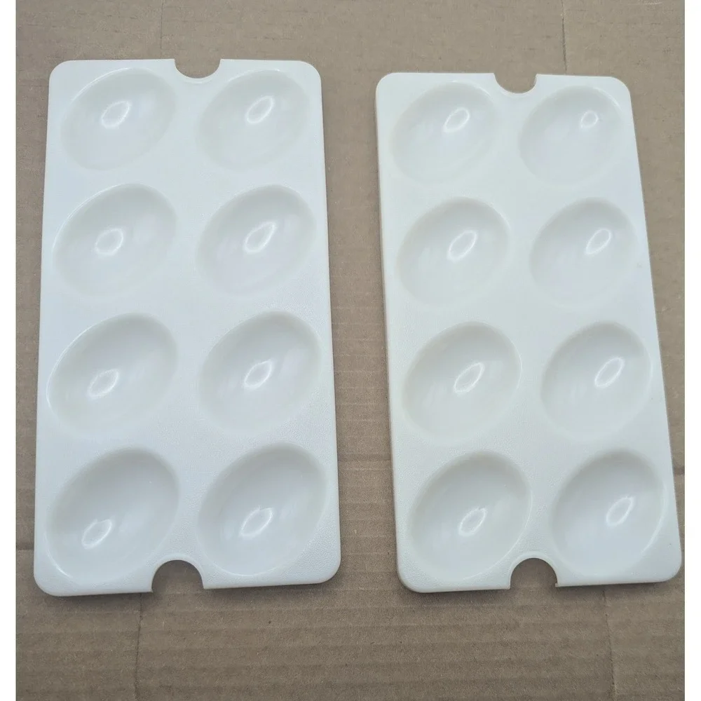 Tupperware‎ Vtg Deviled Egg Tray Inserts Set of 2 White 665-1 665-2 Replacement