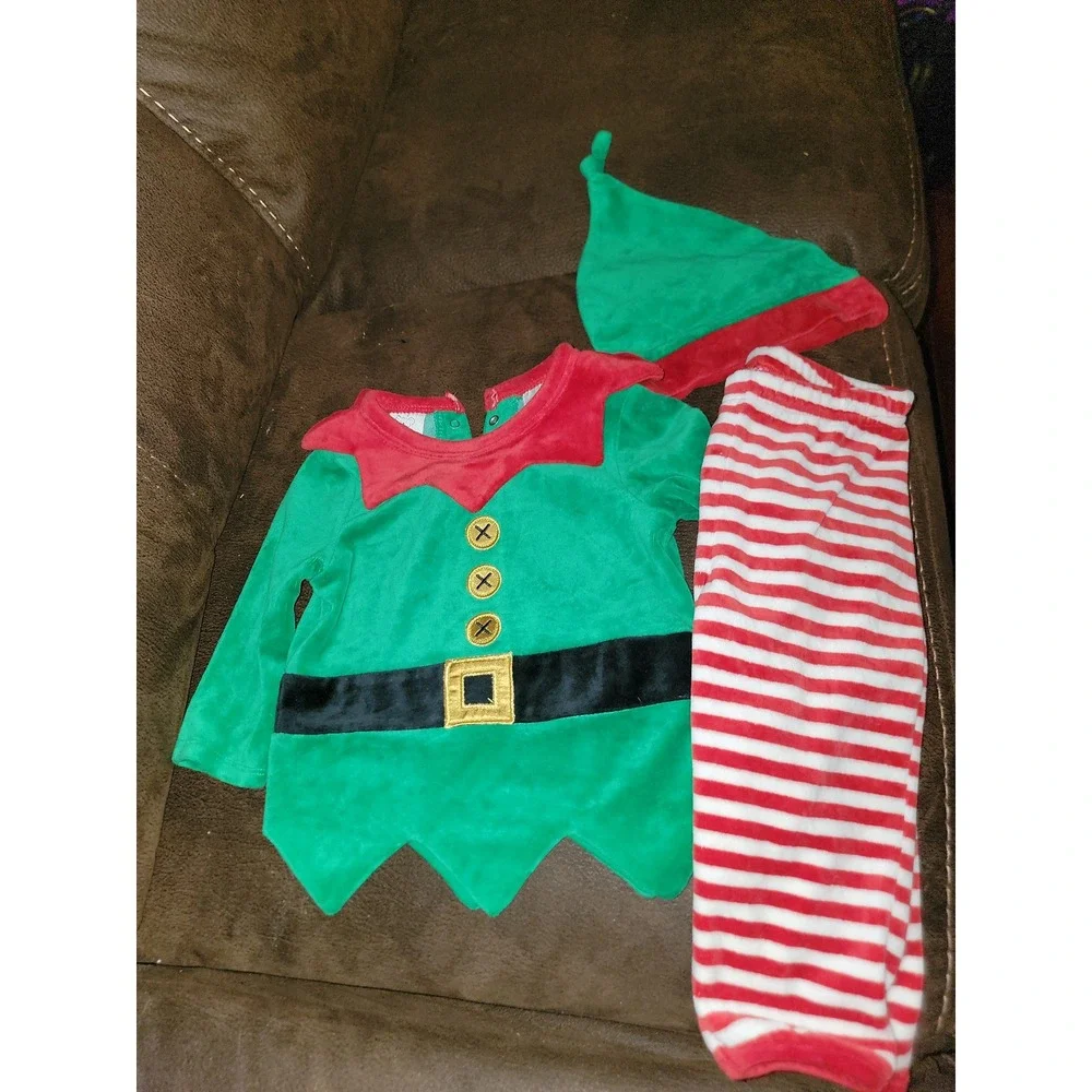 Koala kids holiday Christmas elf outfit size 9 12 months top pants‎ hat