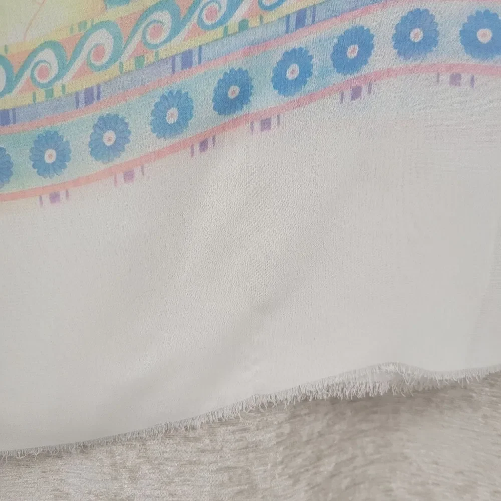 IFASMA Greek Scarf Pastel Abstract Dolphins Vintage