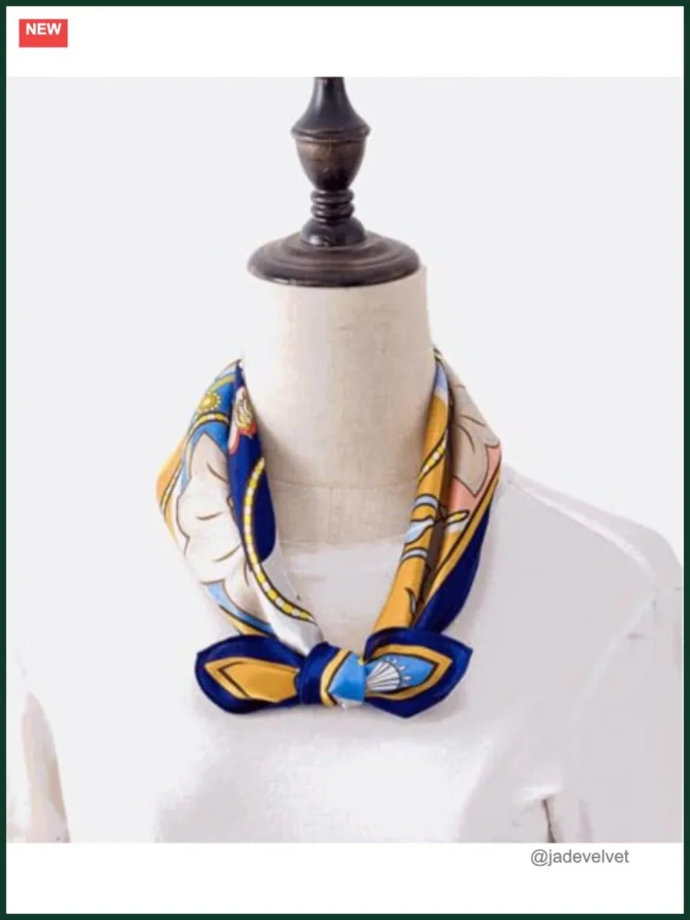 100% Mulberry Silk Small Square Scarf 21x21 Digital Printed Neckerchief