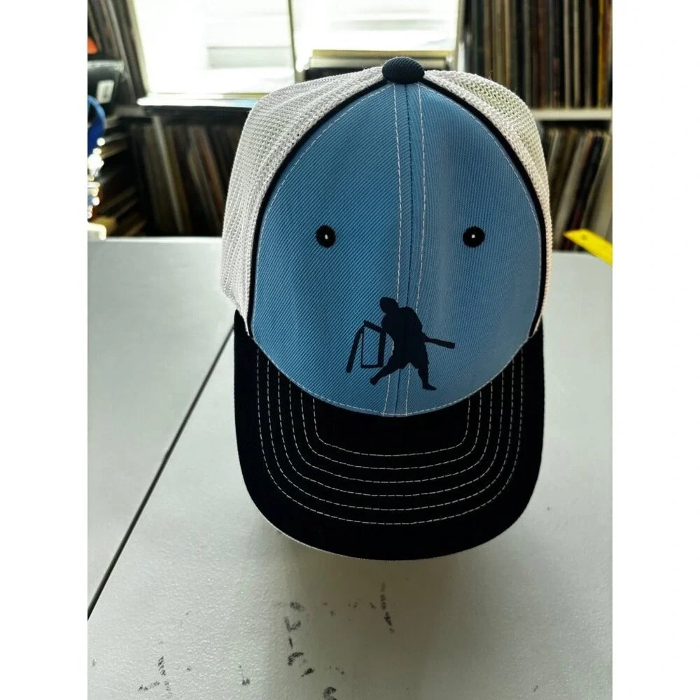 Pacific Headwear 104M Youth Blue Black Mesh Trucker Hat Baseball Flexfit Cap‎