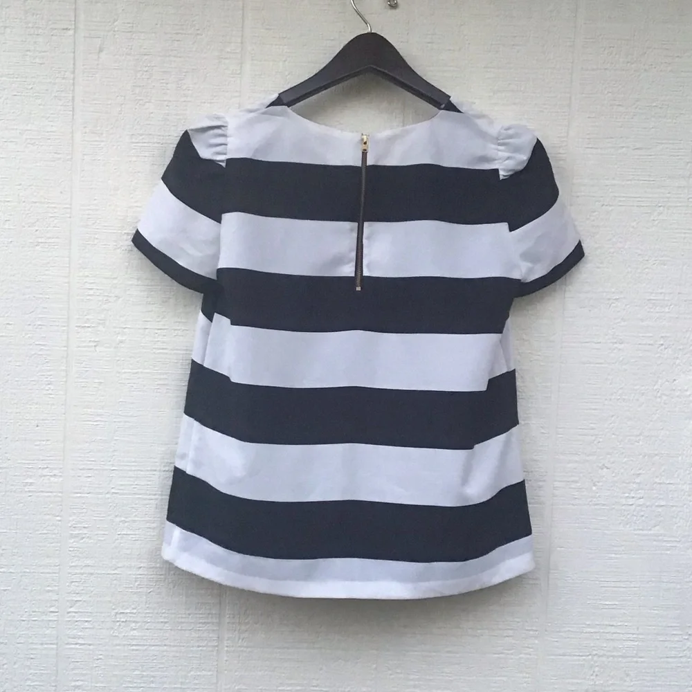 Zara striped puff sleeve top