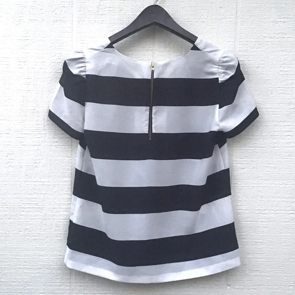Zara striped puff sleeve top
