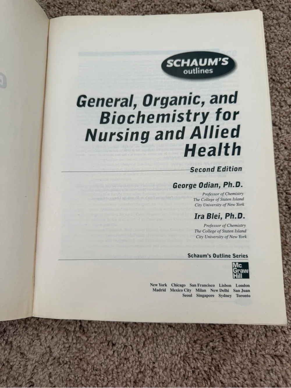 Schaum's Outlines General, Organic, and Biochemistry for Nursing and Allied Heal