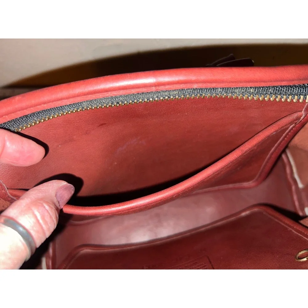 Vintage Coach Baxter 9903 Bordeaux Burgundy Glove Tanned Leather Satchel USA KMM